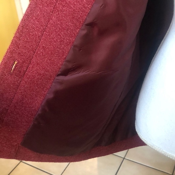Vtg Talbots Women’s Plus Wool Silk Blend red Orange Tweed Blazer Made In USA 14 - Picture 14 of 16